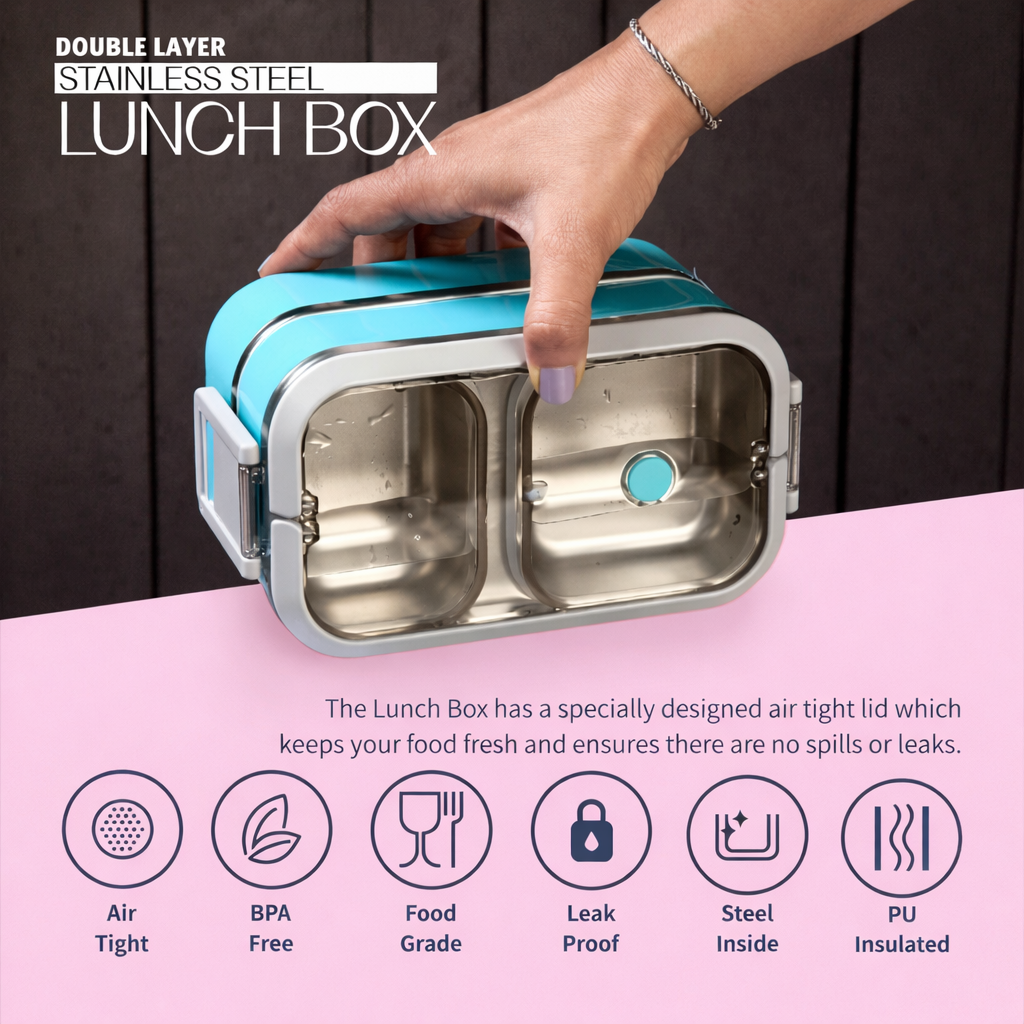 Grosyhub 3 Layer Lunch SS: Premium Triple-Tier Stainless Steel Bento