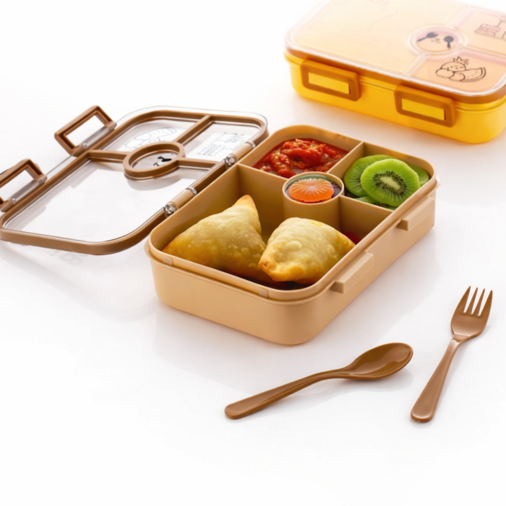 Grosyhub Bite Buddy: The Ultimate Flavor-Guard 4-Compartment Bento