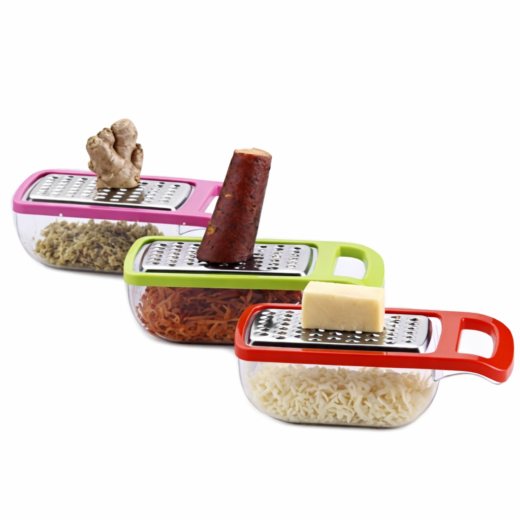 Grosyhub Smart-Prep Cheese Grater with Integrated Storage Container