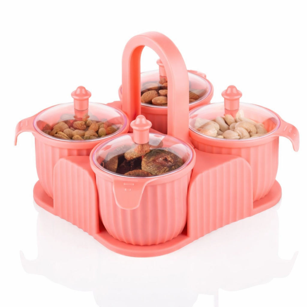 Grosyhub Marvela 4-Piece Premium Dry Fruit & Spice Server Set