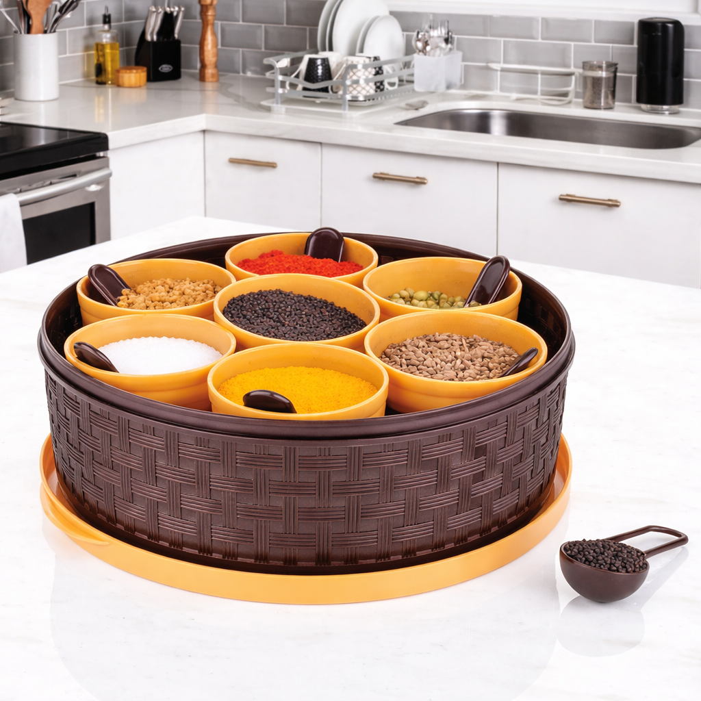 Grosyhub All-in-One Round Spice Box