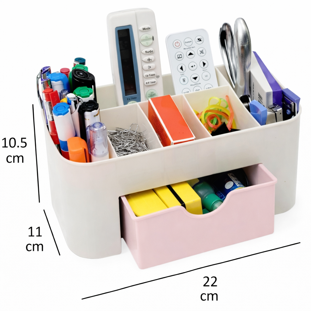 Grosyhub Desktop Beauty Box – Elegant 7-Section Vanity Organizer