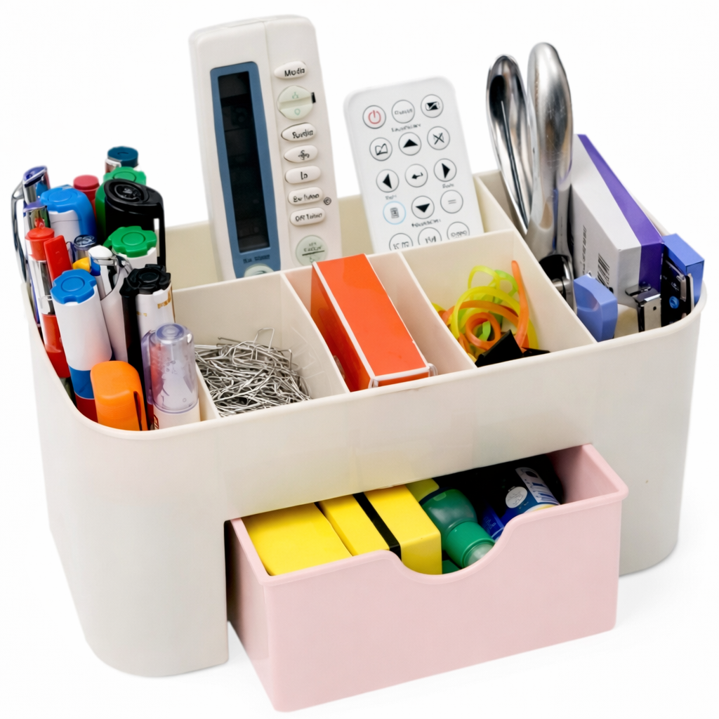 Grosyhub Desktop Beauty Box – Elegant 7-Section Vanity Organizer