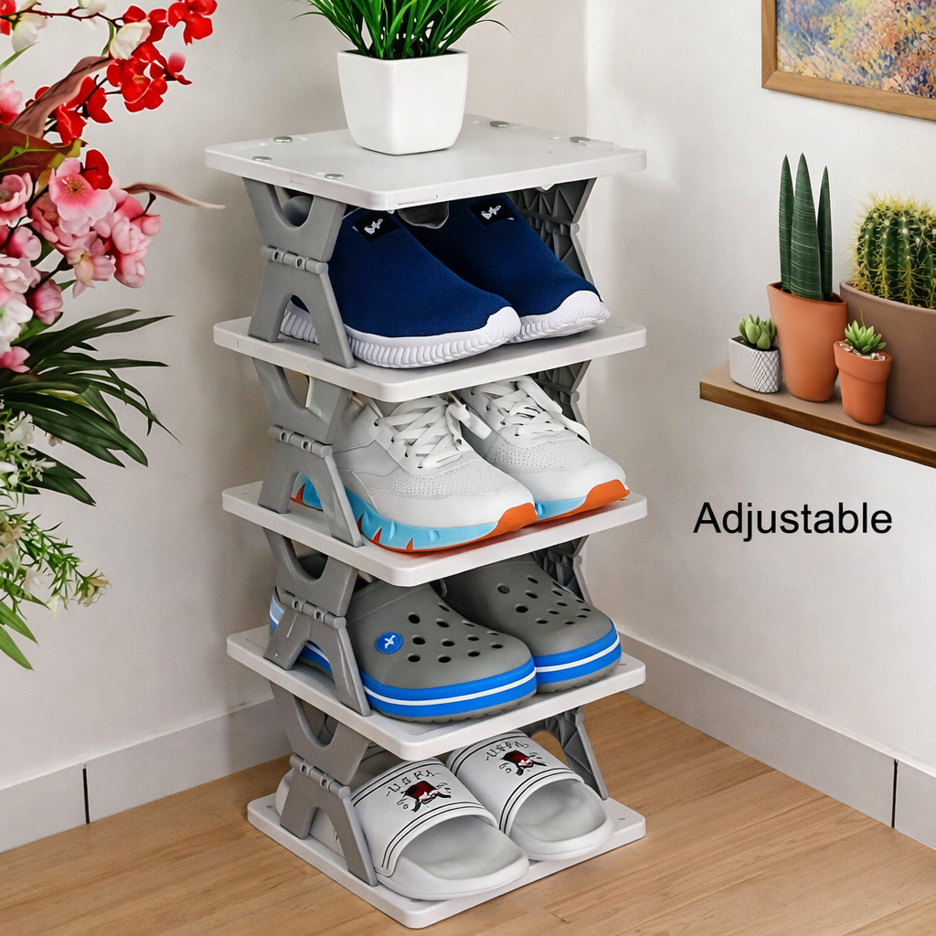 Grosyhub Multi-Tier Modular Shoe Rack – Vertical Space-Saving Organizer