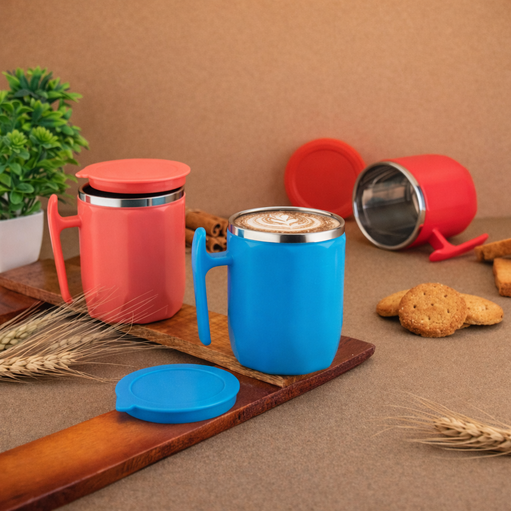 Grosyhub Diamond Steel-Lined Mug with Heat-Seal Lid