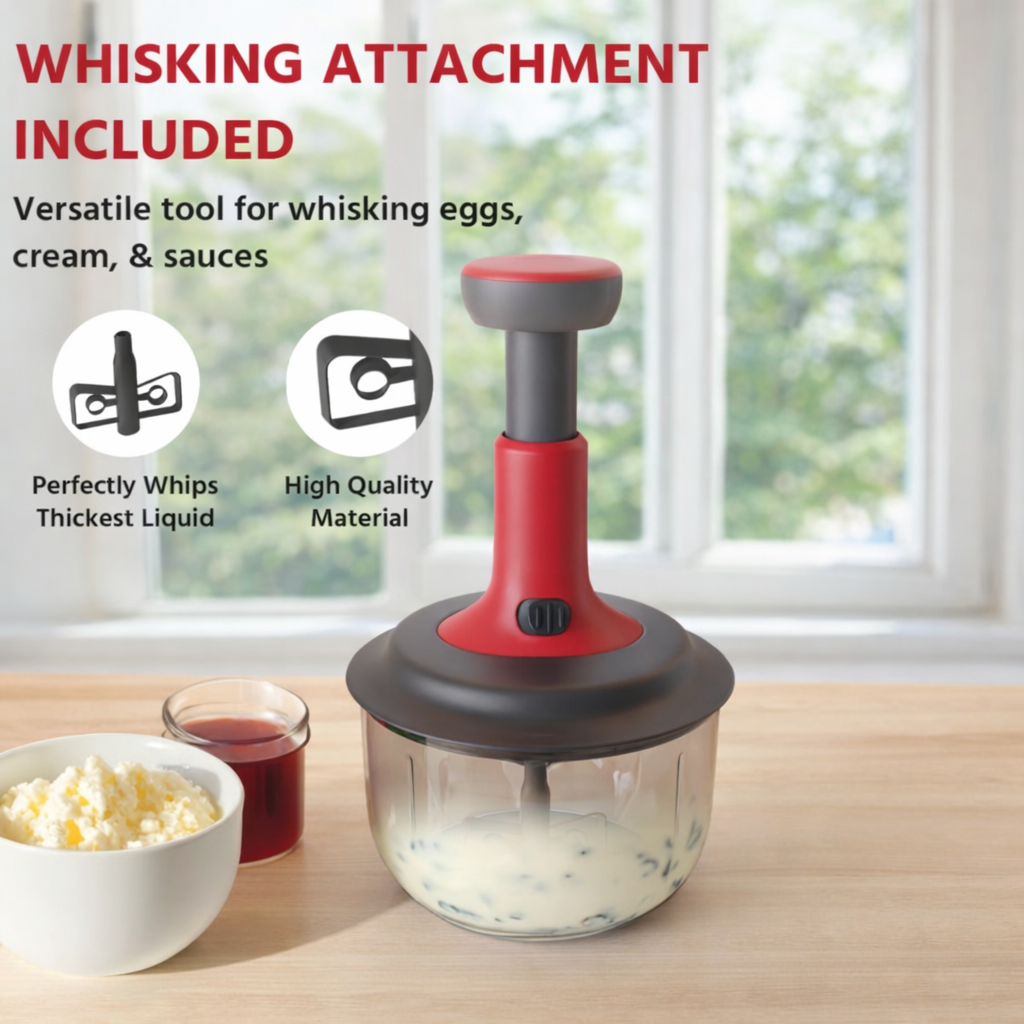 Grosyhub Max-Capacity 1600ml XL Square Push Chopper