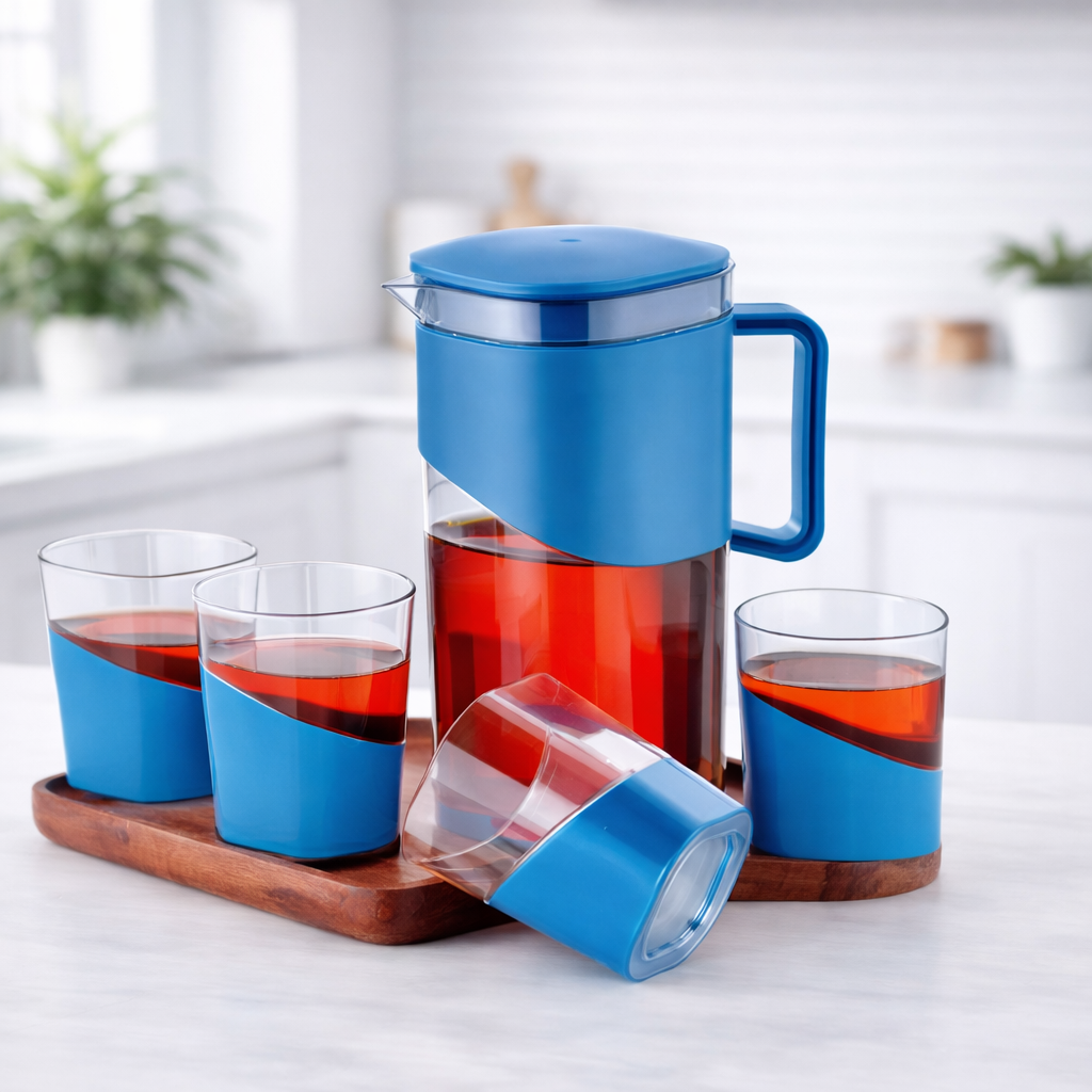 Grosyhub Ocean-Mist Jug & Matching Set Of Glass