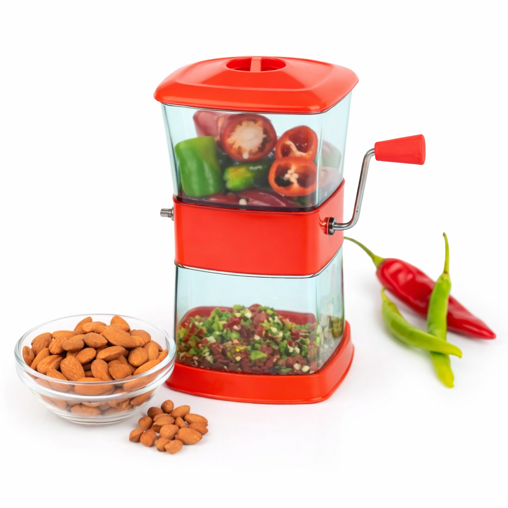 Grosyhub Premium Transparent Chilli & Vegetable Cutter with Lid