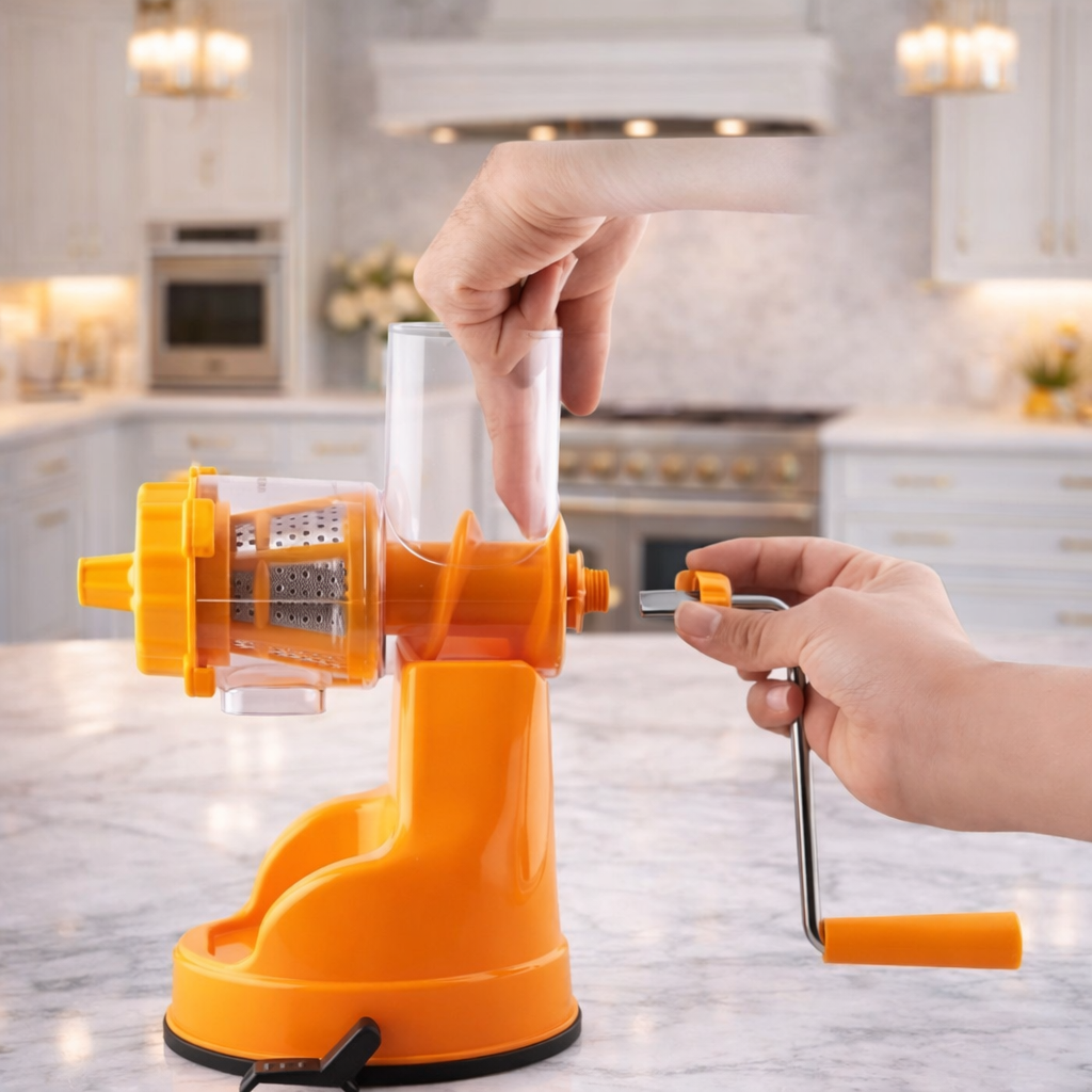 Grosyhub Round Steel Jali Manual Fruit Juicer