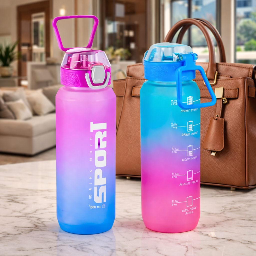 Grosyhub Sport 3-Colour Gradient 1000ml Water Bottle