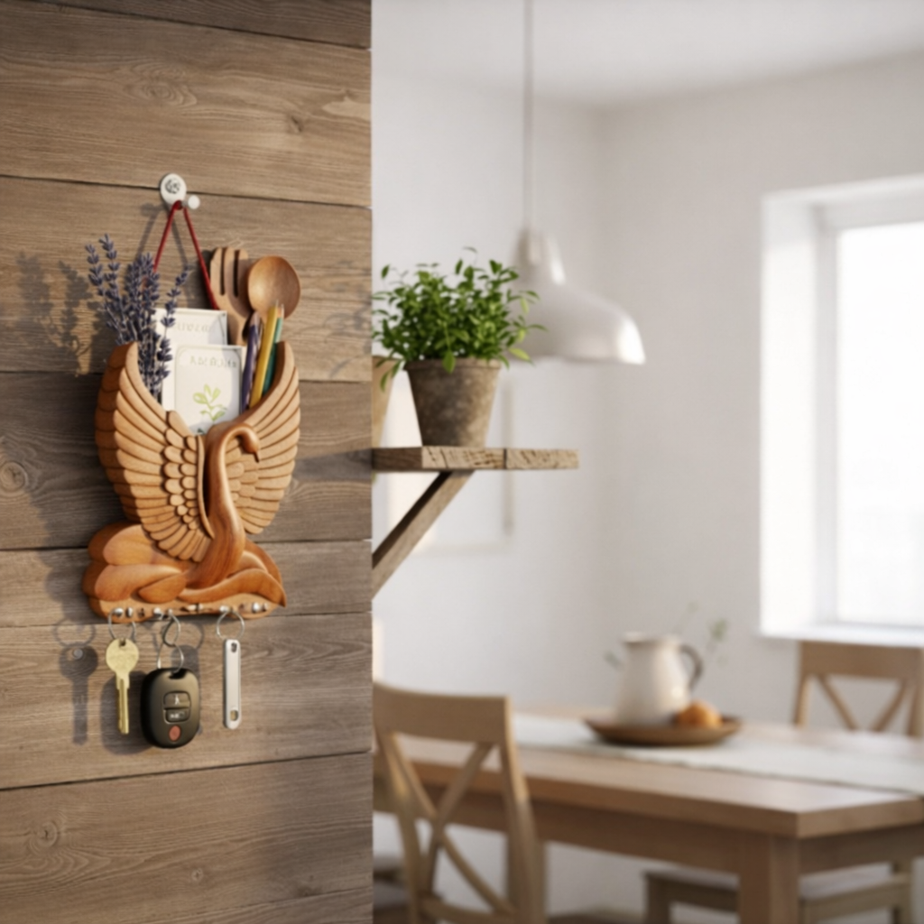 Grosyhub Hansh Majestic Swan Wall Organizer & Key Holder
