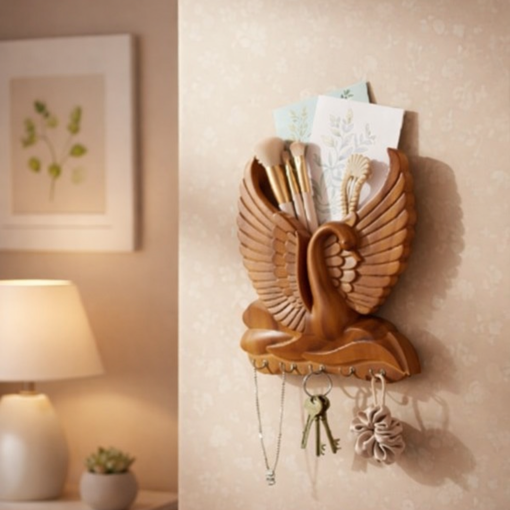 Grosyhub Hansh Majestic Swan Wall Organizer & Key Holder