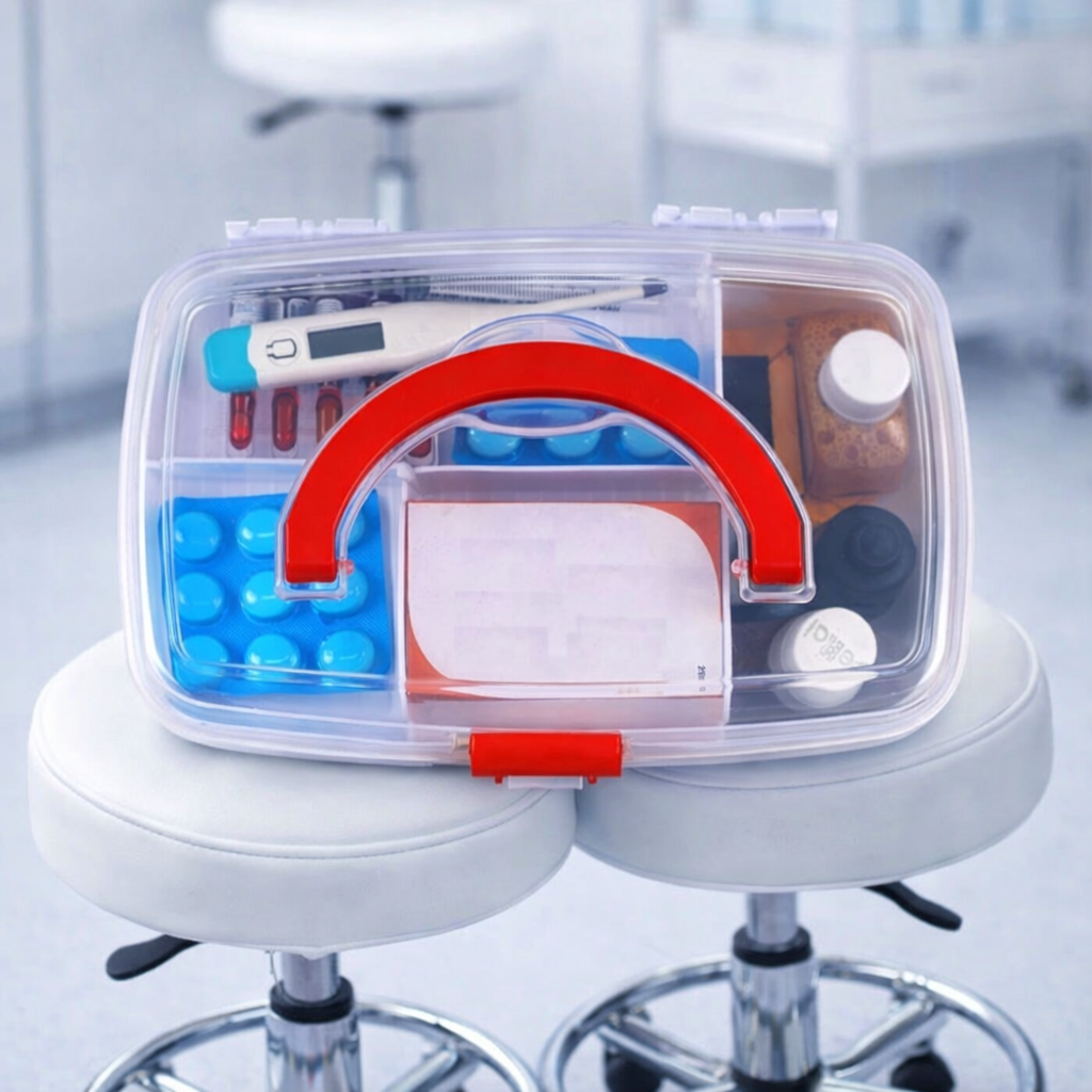 Grosyhub Secure-Lock Tiered First Aid & Medical Storage Box