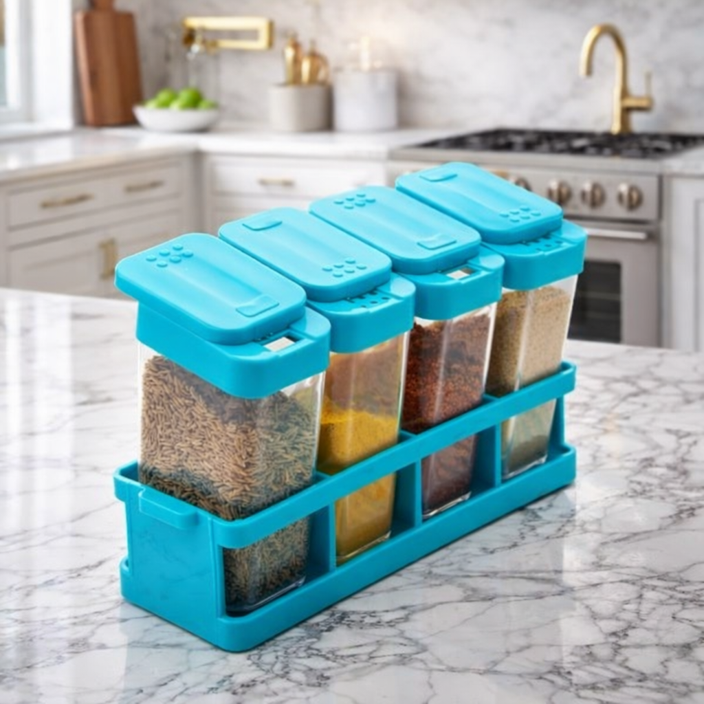 Grosyhub 4-in-1 Crystal-Clear Spice Organizer