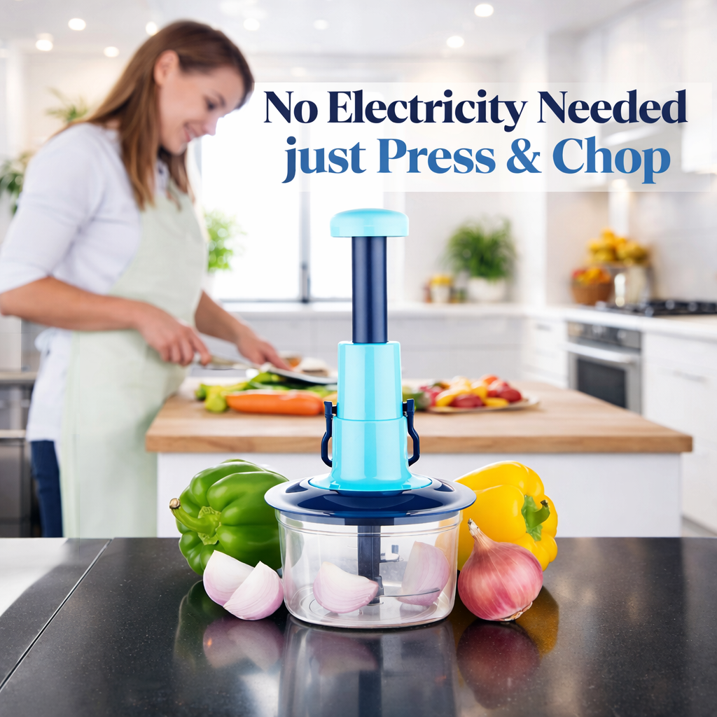 Grosyhub 1000ml Square Heavy Turbo Push Chopper