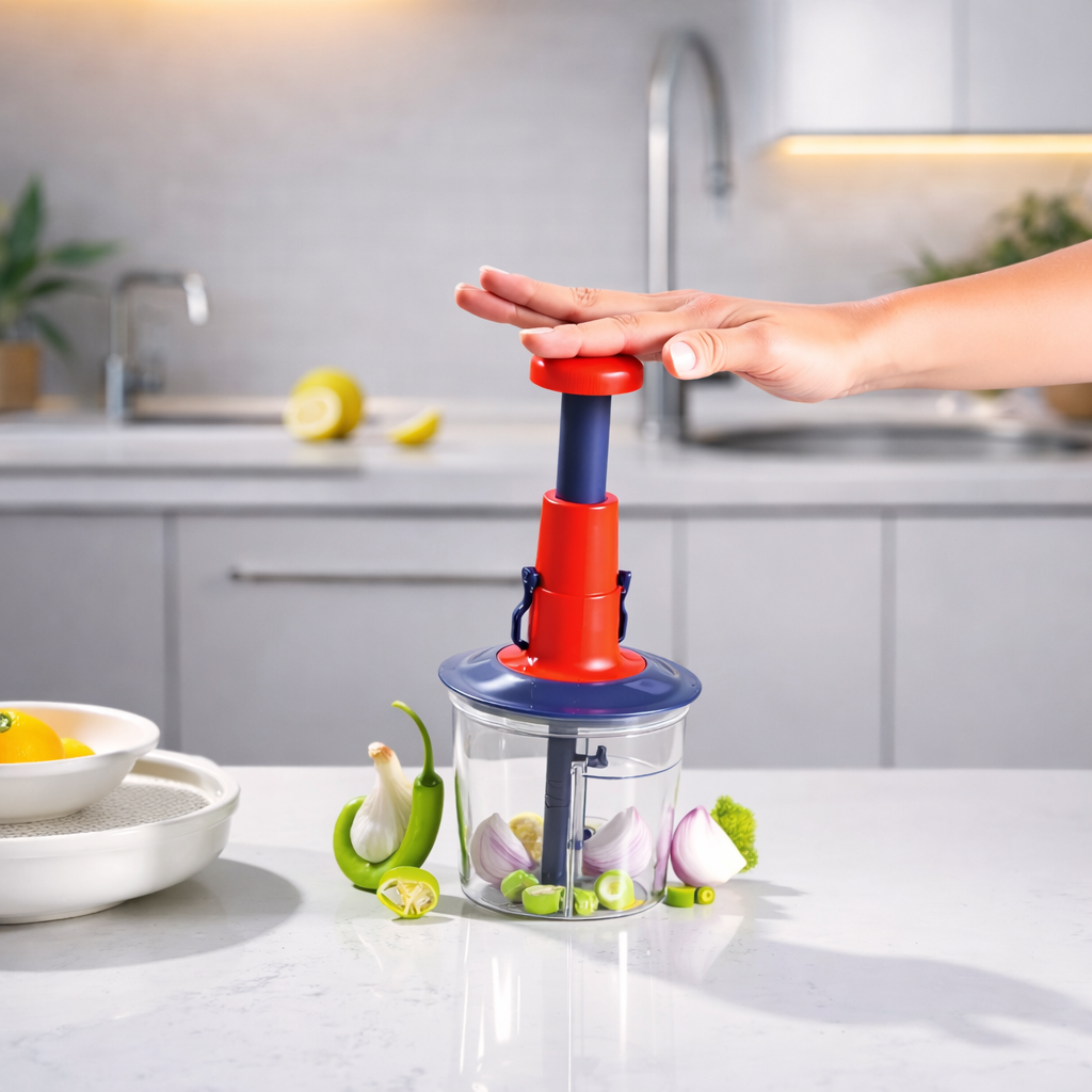 Grosyhub 1000ml Square Heavy Turbo Push Chopper