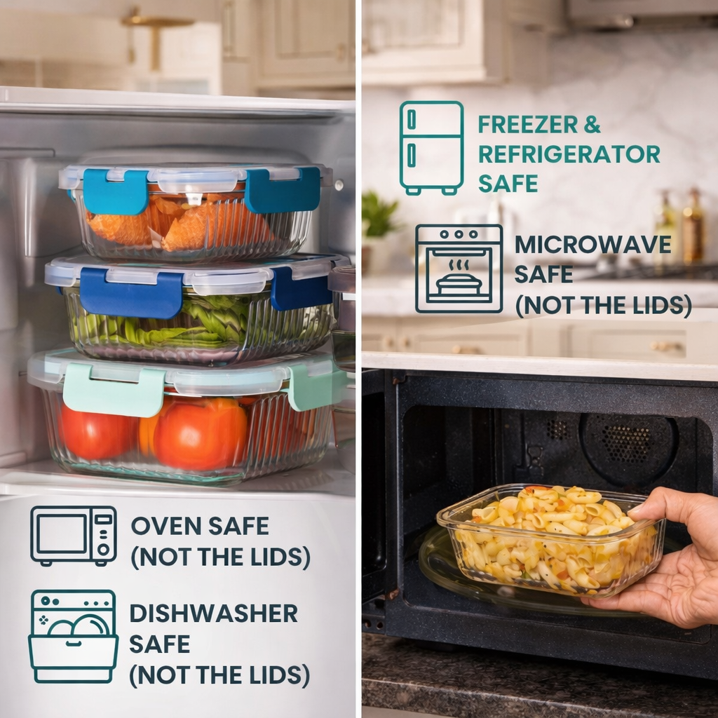 Grosyhub Elite 3-Piece Ribbed Plastic Container Set