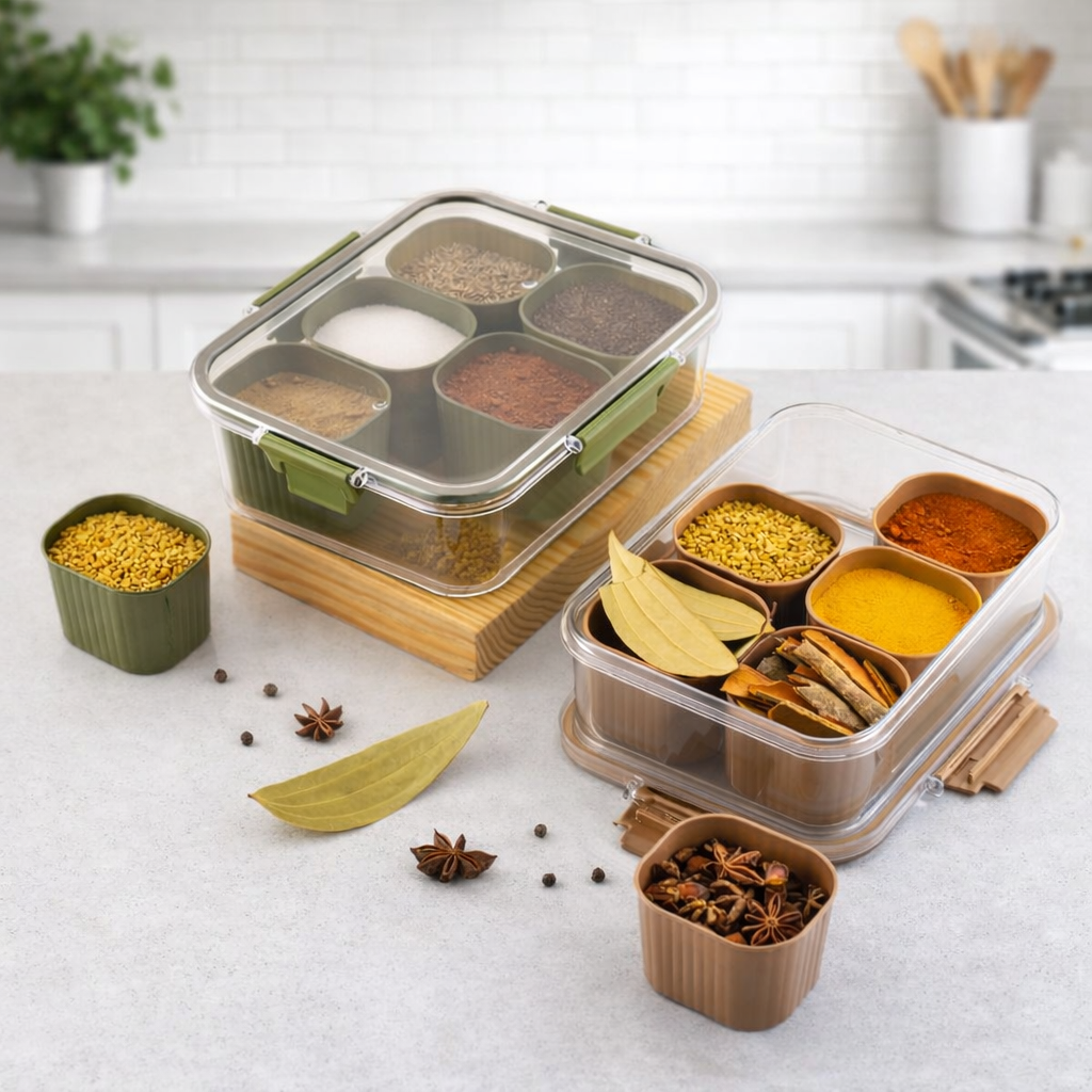 Grosyhub Hexa-Core 6-Compartment Spice & Utility Hub