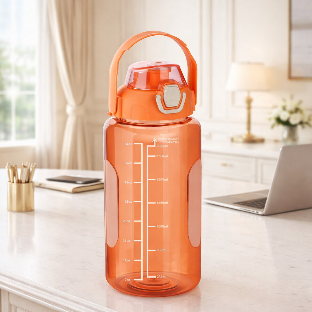 Grosyhub 2L Motivational Hydro-Tracker with Integrated Phone Stand