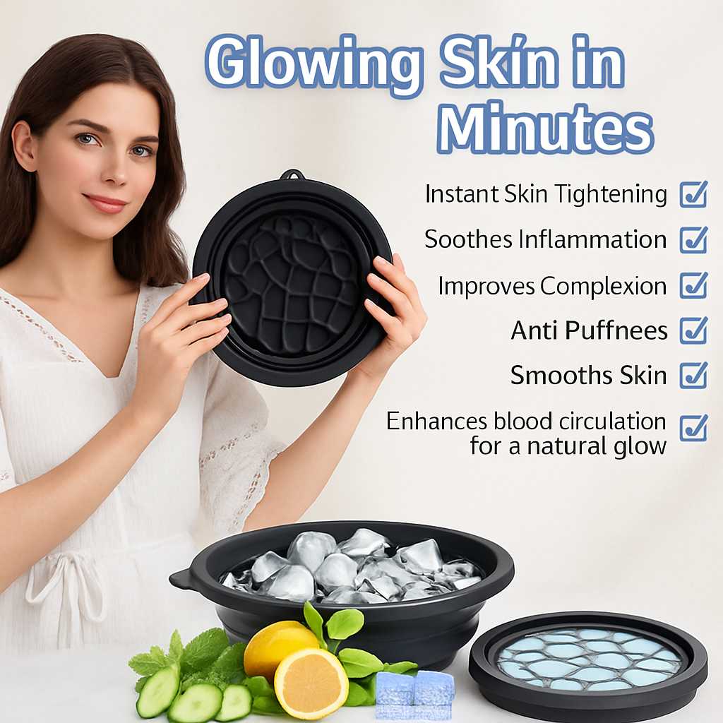 Grosyhub Foldable Ice Face Bowl | Cold Therapy Facial Skincare Bowl for Glowing Skin