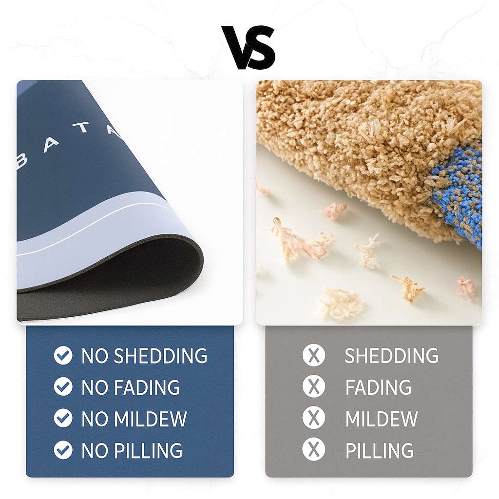 Grosyhub Non-Slip 3.5mm Water Soaking Blue Door Mat With Rubber Backing