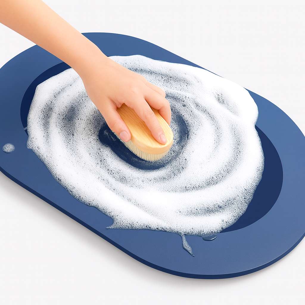 Grosyhub Non-Slip 3.5mm Water Soaking Blue Door Mat With Rubber Backing