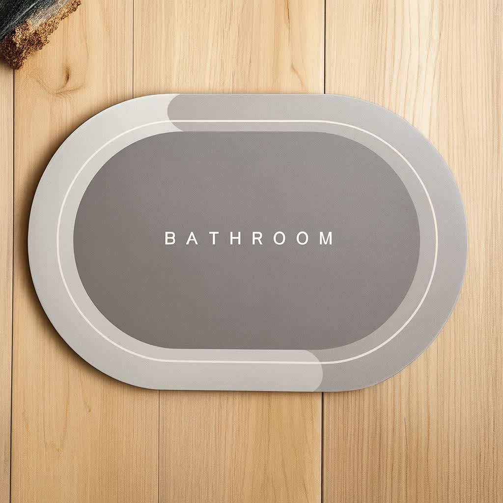 Grosyhub Non-Slip 3.5mm Water Soaking Grey Door Mat With Rubber Backing