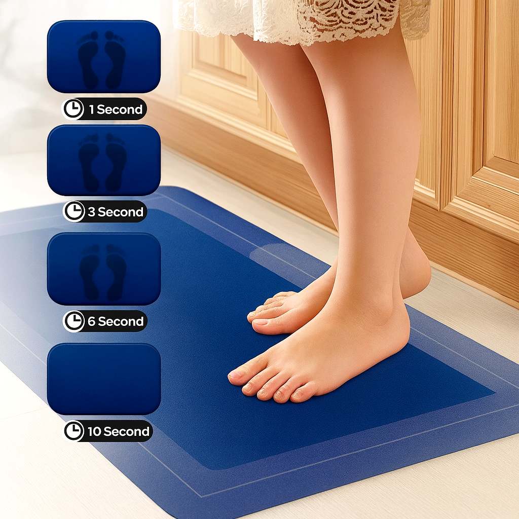 Grosyhub Solid Blue Non-Slip Kitchen Rug Combo, Water Absorbent with Rubber Backing, 120x40cm + 60x40cm
