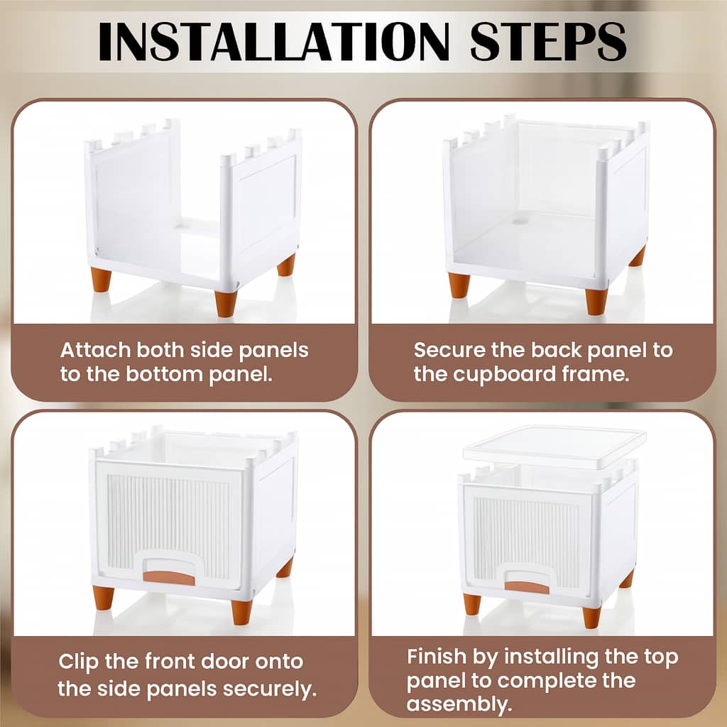 Grosyhub Multi Layer Design Flip Top Modular Storage Cabinet (3 Layer)