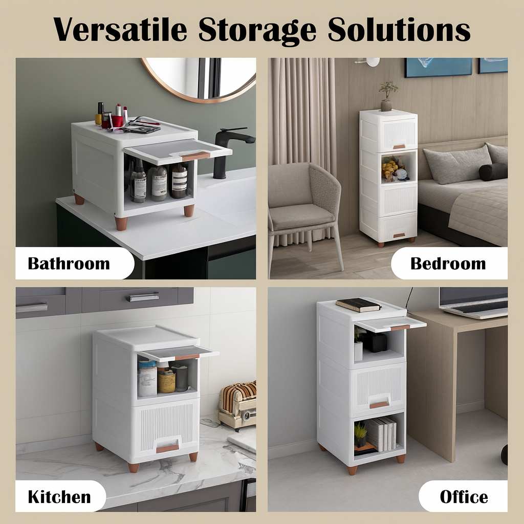 Grosyhub Multi Layer Design Flip Top Modular Storage Cabinet (3 Layer)