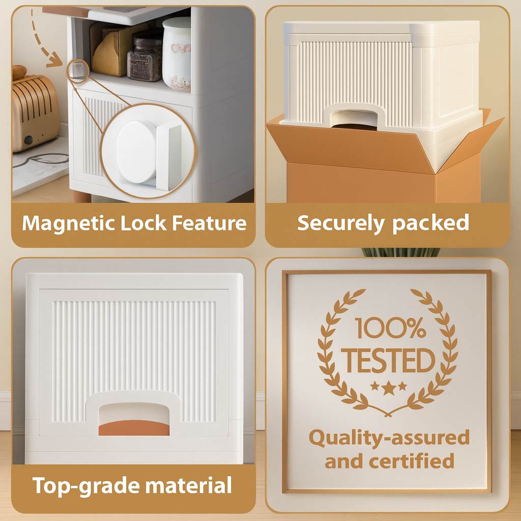 Grosyhub Multi Layer Design Flip Top Modular Storage Cabinet (3 Layer)