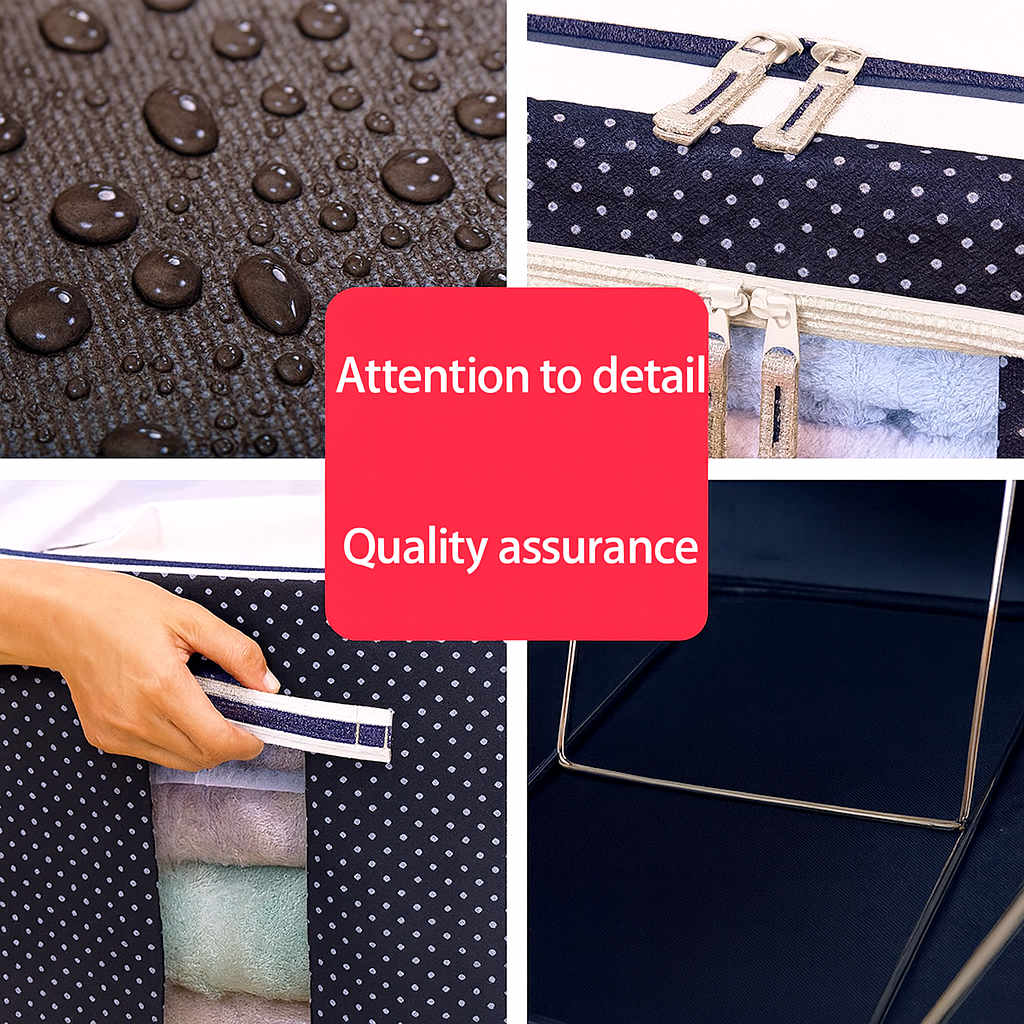 Grosyhub Double-Sided Zipper Living Box - Fabric Storage Boxes For Clothes, Saree Cover Bags - 66 Litre, Pack Of 1, Polka Dot