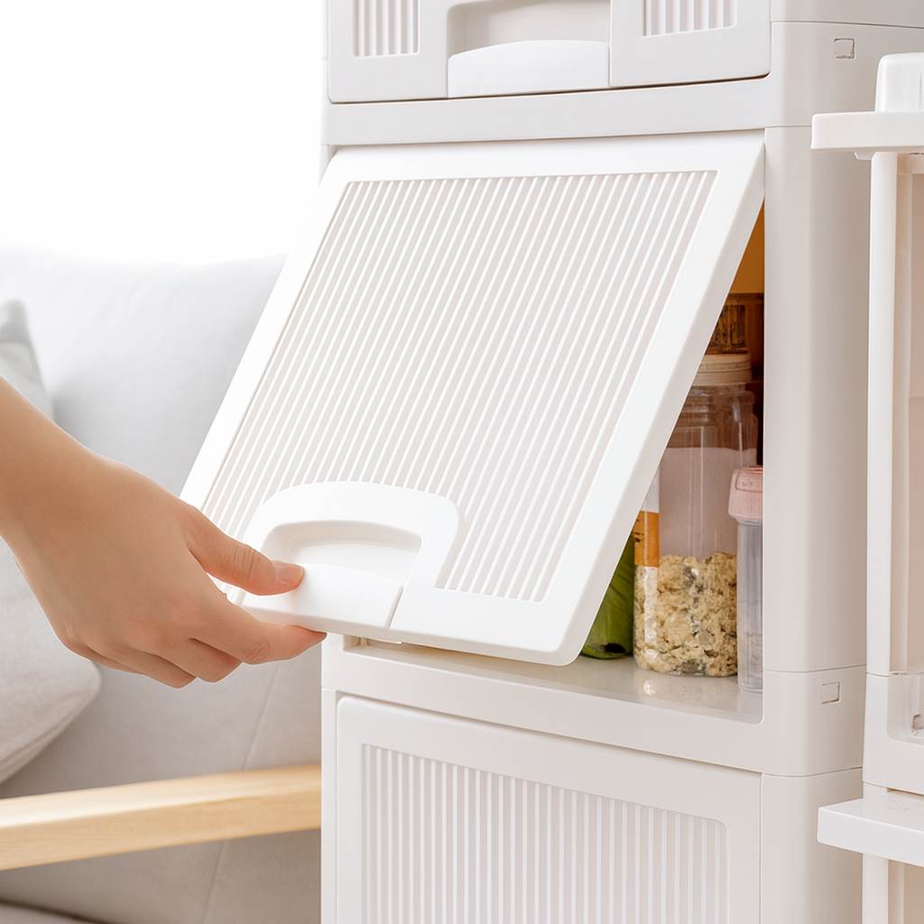 Grosyhub Multi Layer Design Flip Top Modular Storage Cabinet (4 Layer)