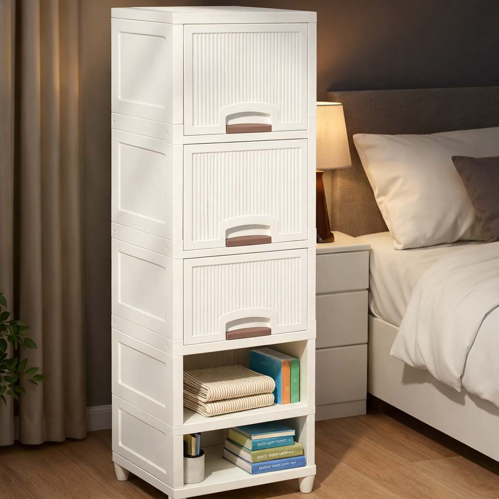 Grosyhub Multi Layer Design Flip Top Modular Storage Cabinet (5 Layer)