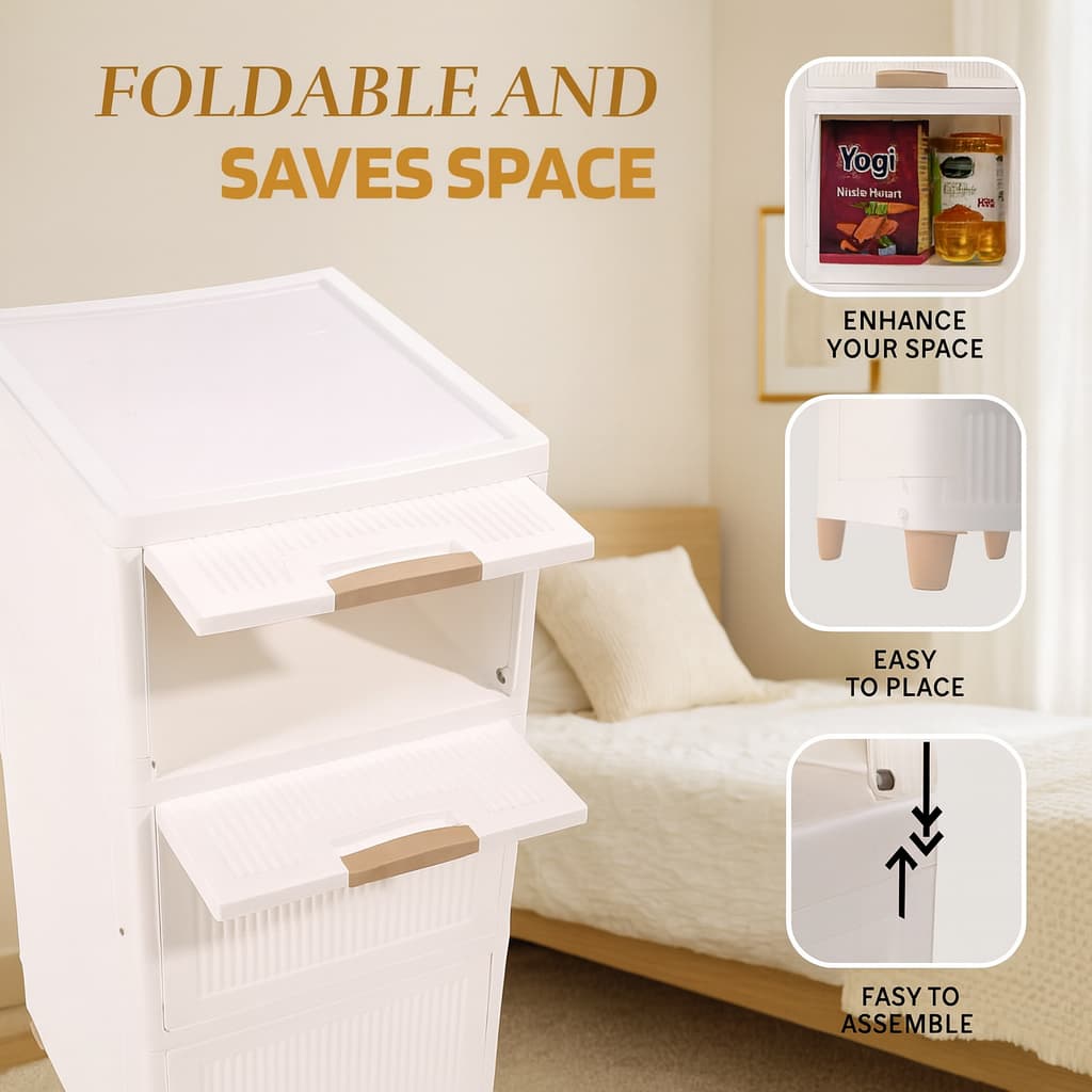 Grosyhub Multi Layer Design Flip Top Modular Storage Cabinet (5 Layer)