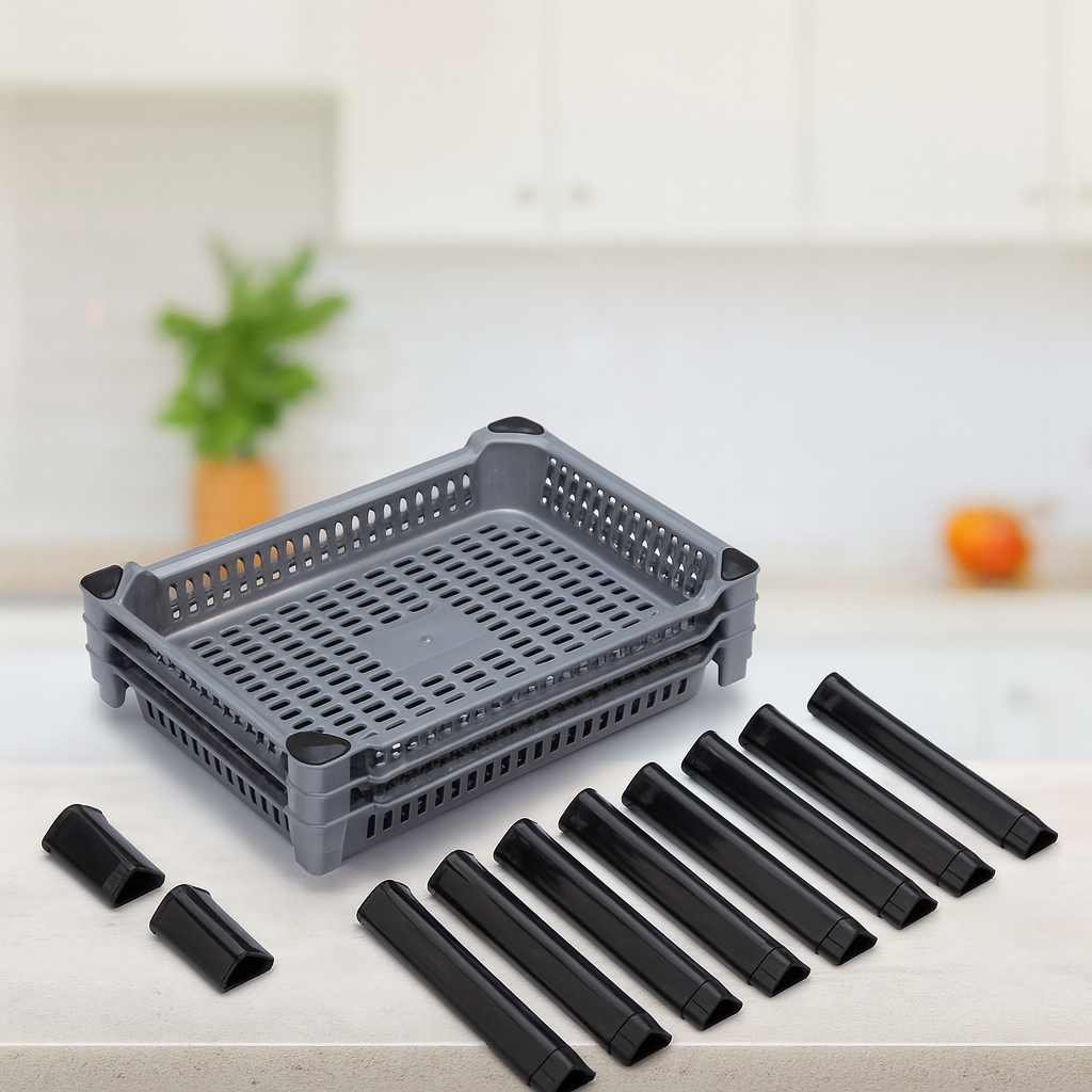 Grosyhub 3 Layer Foldable Storage Cart for Home & Kitchen