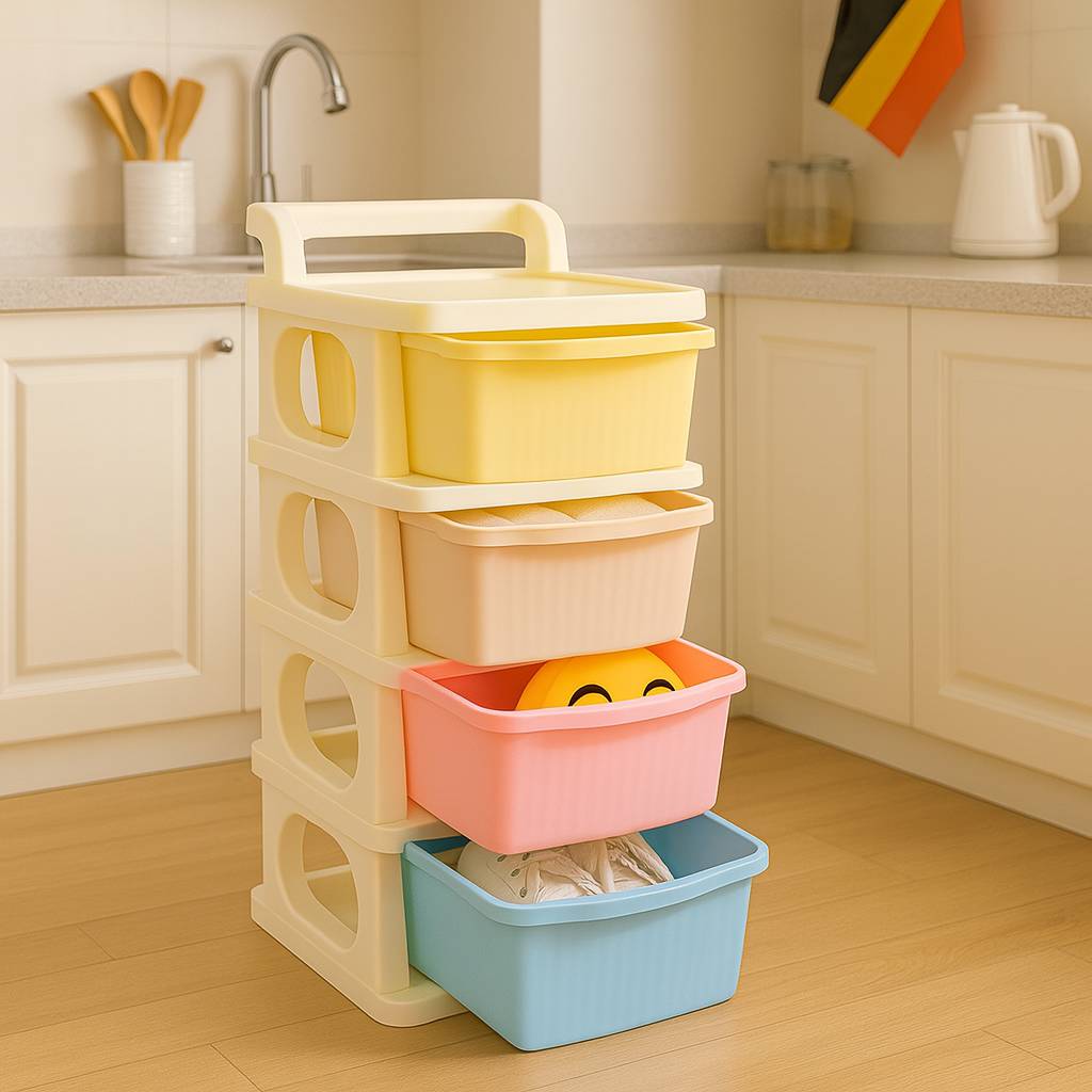 Grosyhub Multipurpose 4-Layer Smart Modular Drawer with Wheels