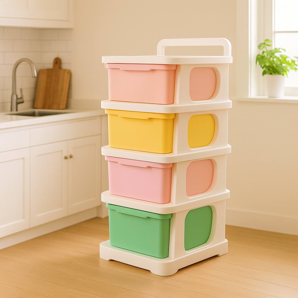 Grosyhub Multipurpose 4-Layer Smart Modular Drawer with Wheels