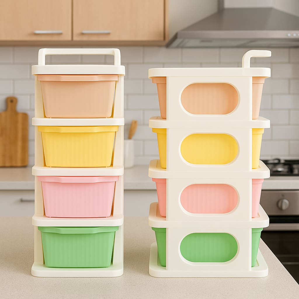 Grosyhub Multipurpose 4-Layer Smart Modular Drawer with Wheels