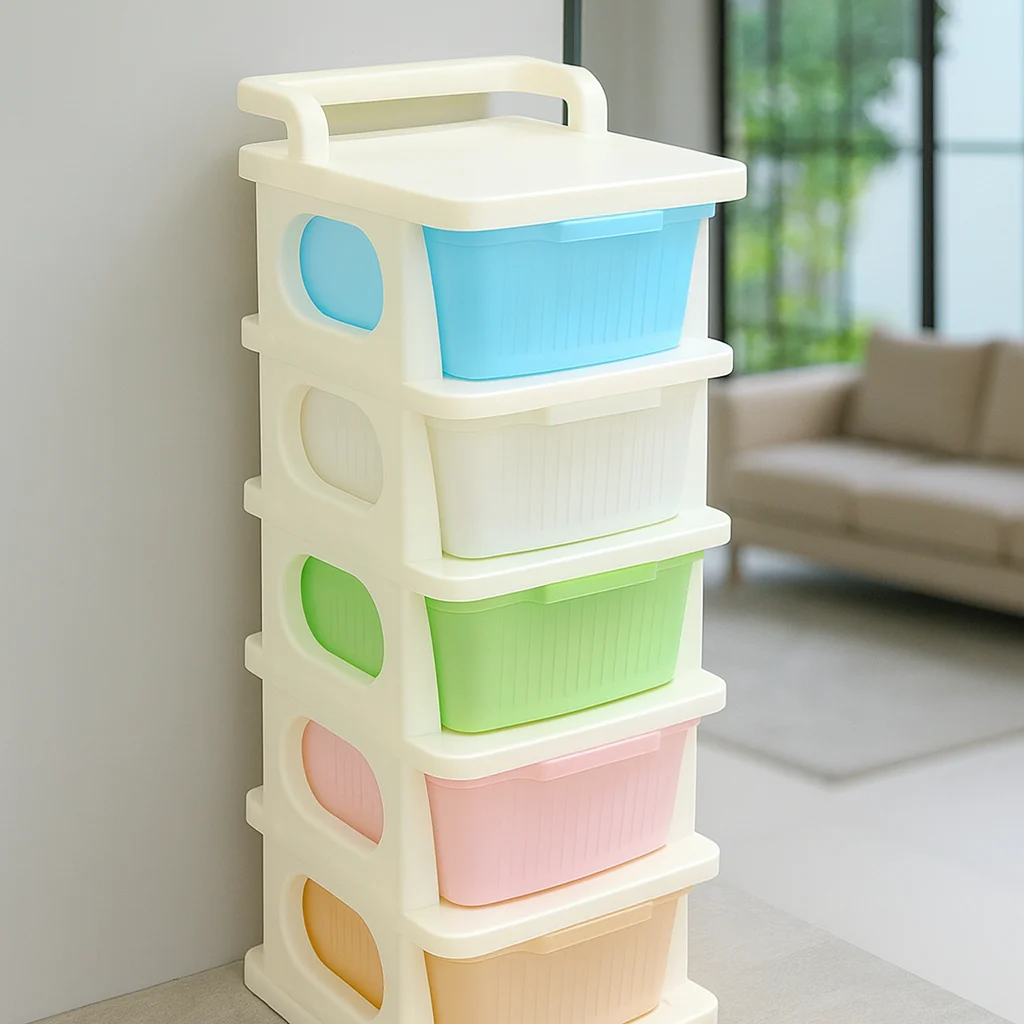 Grosyhub Multipurpose 5-Layer Smart Modular Drawer with Wheels